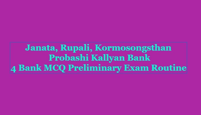 Bank MCQ Exam Routine for Assistant Engineer 2023