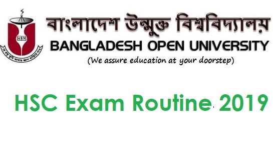 Download Bangladesh Open University HSC Routine 2019