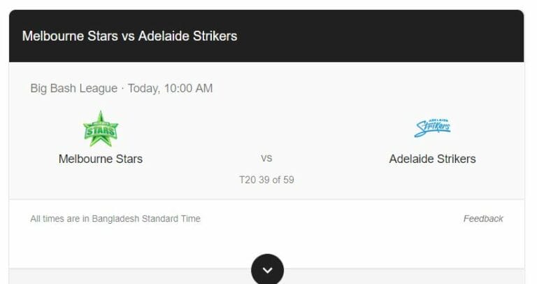 Melbourne Stars vs Adelaide Strikers: BBL Match Preview