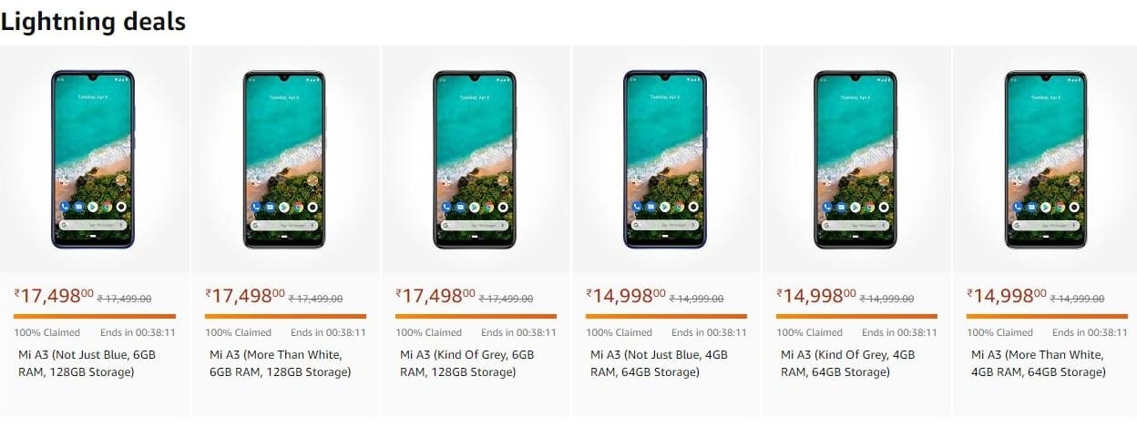 Mi A3 will Launch tomorrow in Amazon