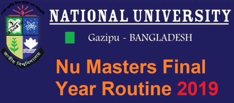 NU Masters Final Exam 2019: Form Fill-Up & Routine Details
