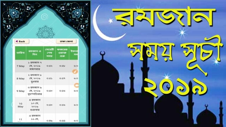 Ramadan 2019 Sehri and Iftar Timings in Bangladesh
